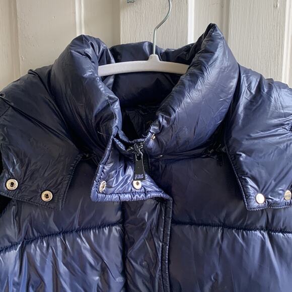 Orso Levi Shiny Colorblock Hooded Puffer Jacket - Picture 3 of 8